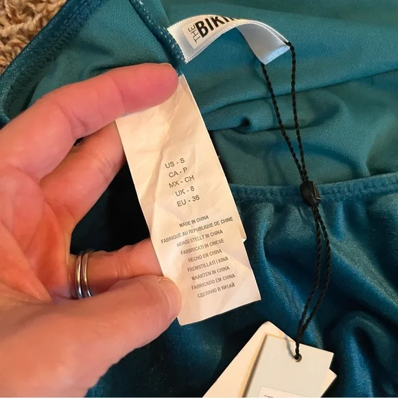 NWT The Bikini Lab Dip Dye Plunge Neck One-Piece Swimsuit in Teal Size S - Picture 10 of 10